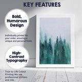 Abstract Misty Evergreen Forest Watercolour Landscape Canvas Wall Art Print Decor Picture Ready to Hang