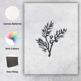 Minimalist Winter Pine Branch Botanical Line Art Canvas Wall Art Print Decor Picture Ready to Hang