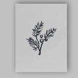 Minimalist Winter Pine Branch Botanical Line Art Canvas Wall Art Print Decor Picture Ready to Hang