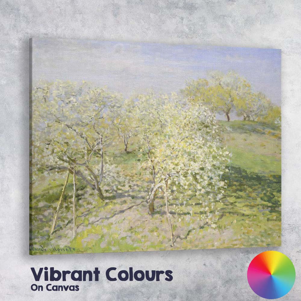 Soft Spring Blossom Orchard Landscape Impressionist Canvas Wall Art Print Decor Picture Ready to Hang