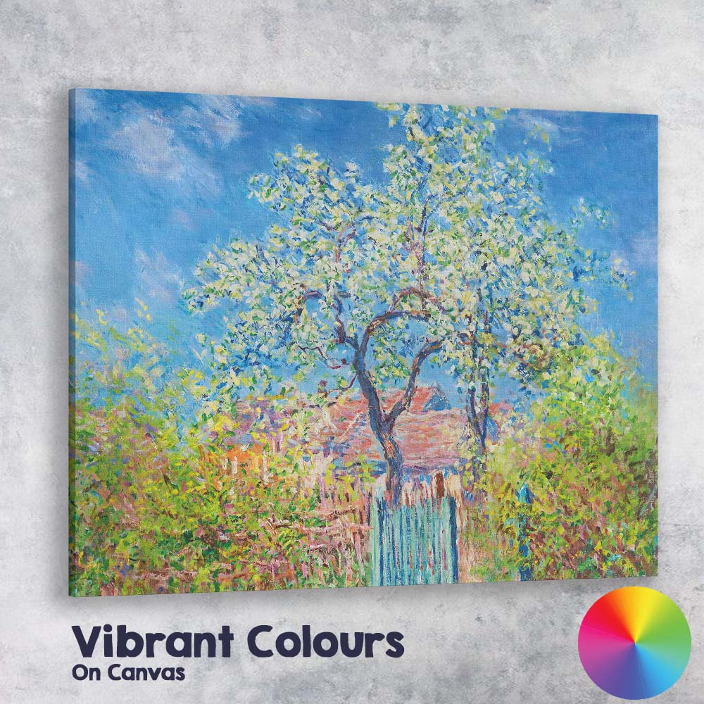Colourful Blossoming Tree Country Garden Impressionist Landscape Canvas Wall Art Print Decor Picture Ready to Hang