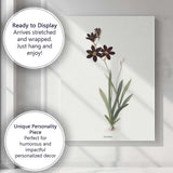 Dark Chocolate Cosmos Botanical Illustration Floral Canvas Wall Art Print Decor Picture Ready to Hang