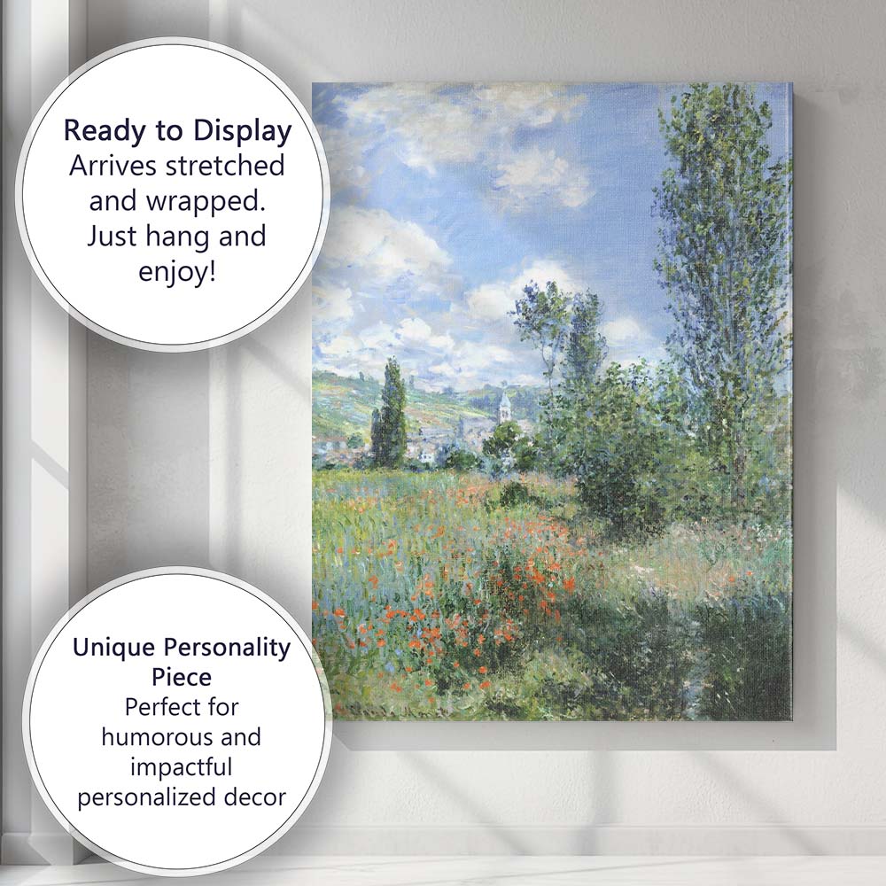 Summer Meadow Wildflower Countryside Impressionist Landscape Canvas Wall Art Print Decor Picture Ready to Hang