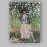 Impressionist Lady In Woodland Garden With Parasol Canvas Wall Art Print Decor Picture Ready to Hang