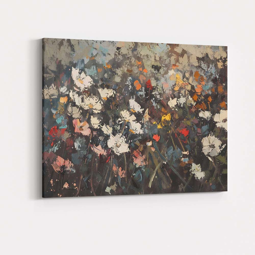Expressive Abstract Floral Field Textured Painting Canvas Wall Art Print Decor Picture Ready to Hang