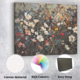 Expressive Abstract Floral Field Textured Painting Canvas Wall Art Print Decor Picture Ready to Hang