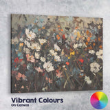 Expressive Abstract Floral Field Textured Painting Canvas Wall Art Print Decor Picture Ready to Hang