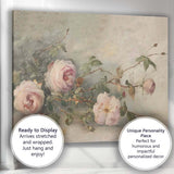 Soft Pink Rose Botanical Still Life Painting Canvas Wall Art Print Decor Picture Ready to Hang