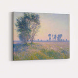 Pastel Meadow Trees At Sunrise Impressionist Landscape Canvas Wall Art Print Decor Picture Ready to Hang