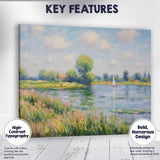 Pastel Riverside Meadow Sailboat Impressionist Landscape Canvas Wall Art Print Decor Picture Ready to Hang