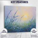 Textured Wild Grass Sunrise Contemporary Nature Painting Canvas Wall Art Print Decor Picture Ready to Hang