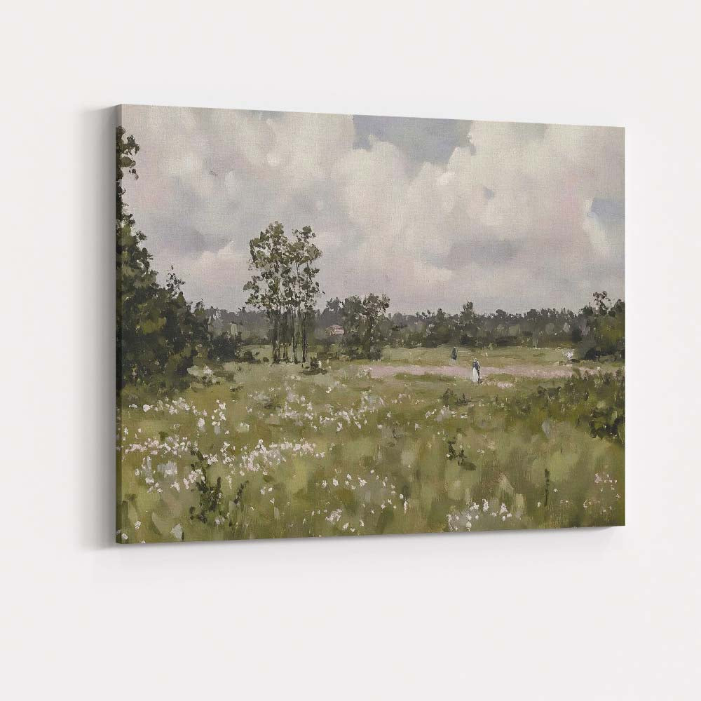 Wildflower Meadow Countryside Landscape Impressionist Canvas Wall Art Print Decor Picture Ready to Hang