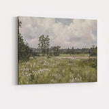 Wildflower Meadow Countryside Landscape Impressionist Canvas Wall Art Print Decor Picture Ready to Hang