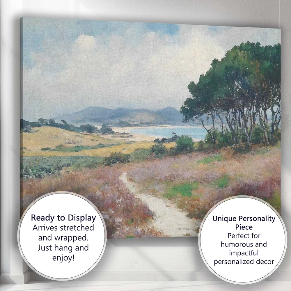 Coastal Heathland Path Scenic Landscape Painting Canvas Wall Art Print Decor Picture Ready to Hang