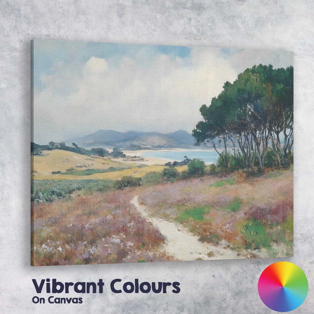 Coastal Heathland Path Scenic Landscape Painting Canvas Wall Art Print Decor Picture Ready to Hang