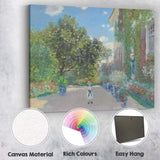 Impressionist Courtyard Garden With Figures And Flowers Canvas Wall Art Print Decor Picture Ready to Hang
