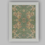 Art Nouveau Peony Floral Repeat Pattern Sage Green Canvas Wall Art Print Decor Picture Ready to Hang