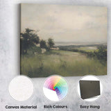 Soft Green Countryside Landscape Impressionist Meadow Scene Canvas Wall Art Print Decor Picture Ready to Hang