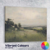 Soft Green Countryside Landscape Impressionist Meadow Scene Canvas Wall Art Print Decor Picture Ready to Hang