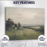 Soft Green Countryside Landscape Impressionist Meadow Scene Canvas Wall Art Print Decor Picture Ready to Hang