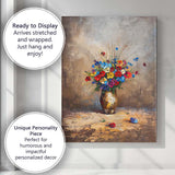 Colourful Wildflower Bouquet Still Life Painting Canvas Wall Art Print Decor Picture Ready to Hang