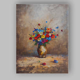 Colourful Wildflower Bouquet Still Life Painting Canvas Wall Art Print Decor Picture Ready to Hang