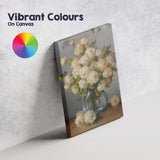 Soft Cream Rose Bouquet Floral Still Life Painting Canvas Wall Art Print Decor Picture Ready to Hang