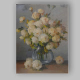 Soft Cream Rose Bouquet Floral Still Life Painting Canvas Wall Art Print Decor Picture Ready to Hang