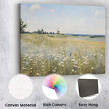 Soft Daisy Meadow Summer Field Landscape Impressionist Canvas Wall Art Print Decor Picture Ready to Hang