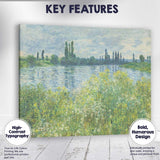 Impressionist Riverside Wildflower Meadow Landscape Painting Canvas Wall Art Print Decor Picture Ready to Hang