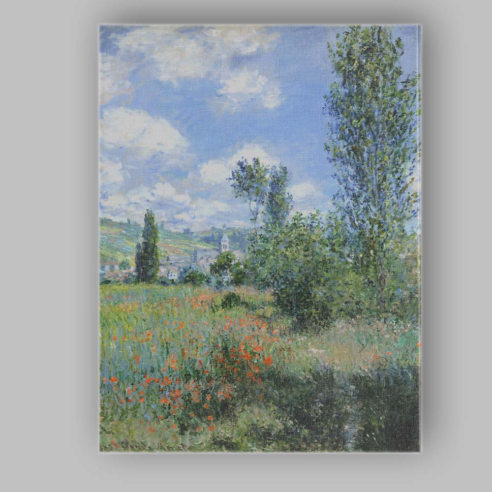 Monet Style Poppy Field Countryside Landscape Painting Canvas Wall Art Print Decor Picture Ready to Hang