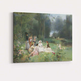 Elegant Victorian Garden Gathering Impressionist Scene Canvas Wall Art Print Decor Picture Ready to Hang