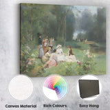 Elegant Victorian Garden Gathering Impressionist Scene Canvas Wall Art Print Decor Picture Ready to Hang
