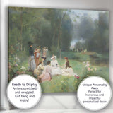 Elegant Victorian Garden Gathering Impressionist Scene Canvas Wall Art Print Decor Picture Ready to Hang
