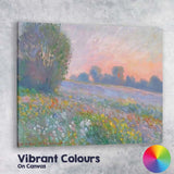 Soft Pastel Wildflower Meadow Blush Sunset Impressionist Landscape Canvas Wall Art Print Decor Picture Ready to Hang