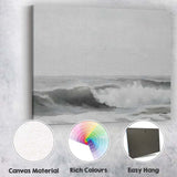 Minimalist Monochrome Ocean Waves Coastal Seascape Canvas Wall Art Print Decor Picture Ready to Hang
