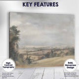 Muted Countryside Landscape Misty Horizon Watercolour Canvas Wall Art Print Decor Picture Ready to Hang