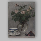 Botanical Floral Arrangement Glass Vase Still Life Canvas Wall Art Print Decor Picture Ready to Hang