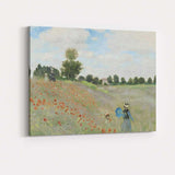Impressionist Poppy Field Summer Meadow Landscape Canvas Wall Art Print Decor Picture Ready to Hang