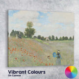 Impressionist Poppy Field Summer Meadow Landscape Canvas Wall Art Print Decor Picture Ready to Hang