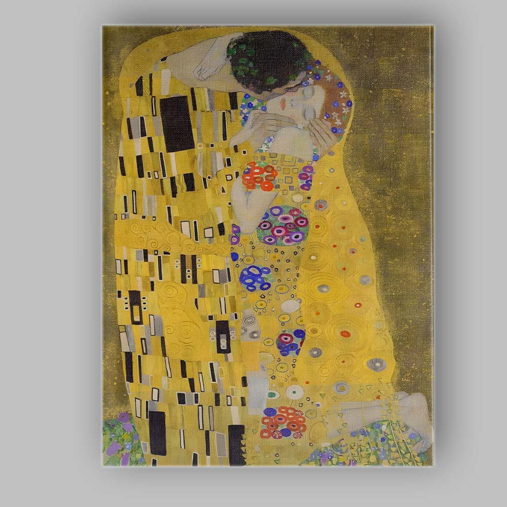 Golden Romantic Embrace Art Nouveau Decorative Canvas Wall Art Print Decor Picture Ready to Hang