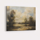 Atmospheric Misty Woodland Lake Landscape Impressionist Canvas Wall Art Print Decor Picture Ready to Hang