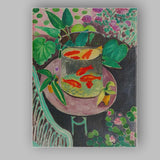 Colourful Goldfish Bowl Botanical Garden Still Life Canvas Wall Art Print Decor Picture Ready to Hang
