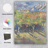 Colourful Impressionist Village Garden Landscape Canvas Wall Art Print Decor Picture Ready to Hang