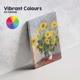 Classic Yellow Sunflower Still Life Impressionist Floral Canvas Wall Art Print Decor Picture Ready to Hang