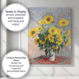 Classic Yellow Sunflower Still Life Impressionist Floral Canvas Wall Art Print Decor Picture Ready to Hang