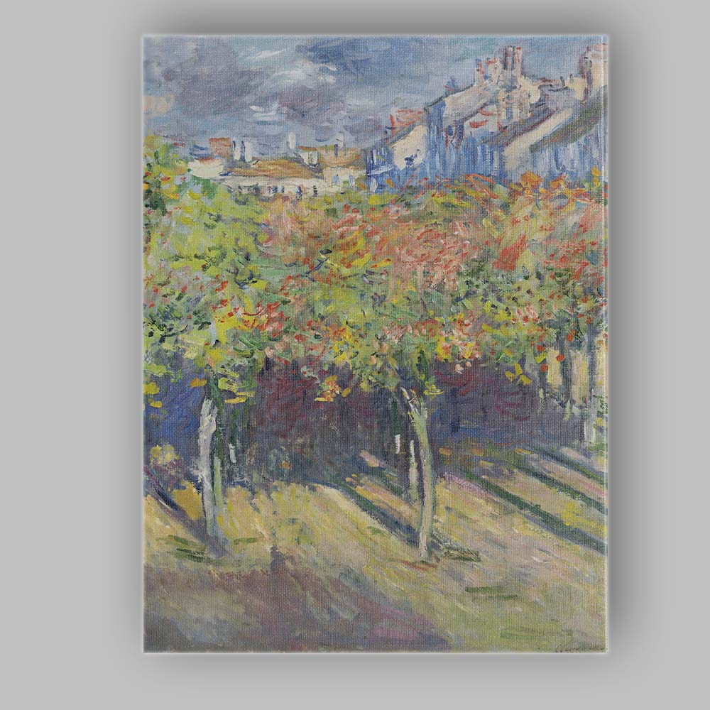 Colourful Impressionist Village Garden Landscape Canvas Wall Art Print Decor Picture Ready to Hang