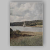 Tranquil Lakeside Sailboat Countryside Landscape Canvas Wall Art Print Decor Picture Ready to Hang