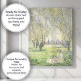 Impressionist Woodland Figure Sunlit Forest Landscape Canvas Wall Art Print Decor Picture Ready to Hang