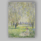 Impressionist Woodland Figure Sunlit Forest Landscape Canvas Wall Art Print Decor Picture Ready to Hang